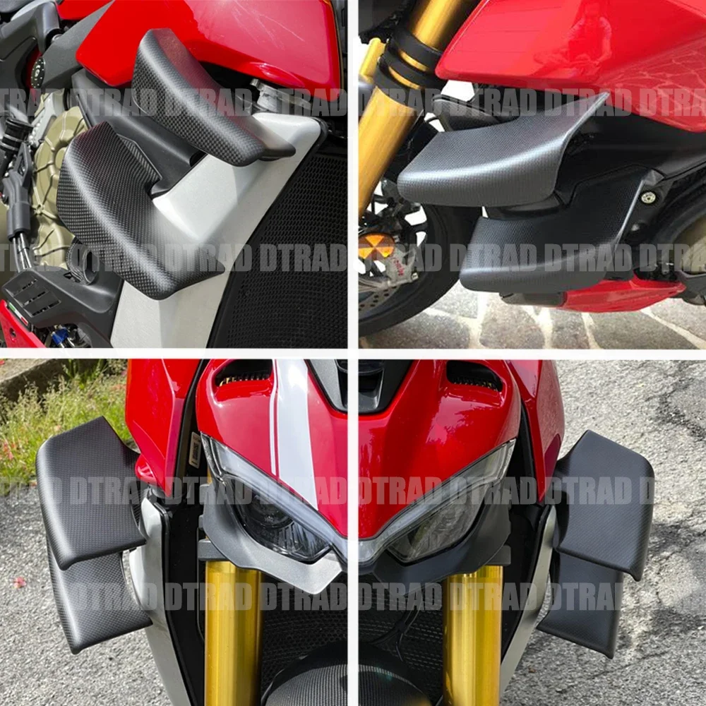 2023 For DUCATI Streetfighter V2 STF V4 V4S 2020-2024 100% Real Carbon Fiber Winglets Motorcycle Fairing Kits Upper Lower Wings