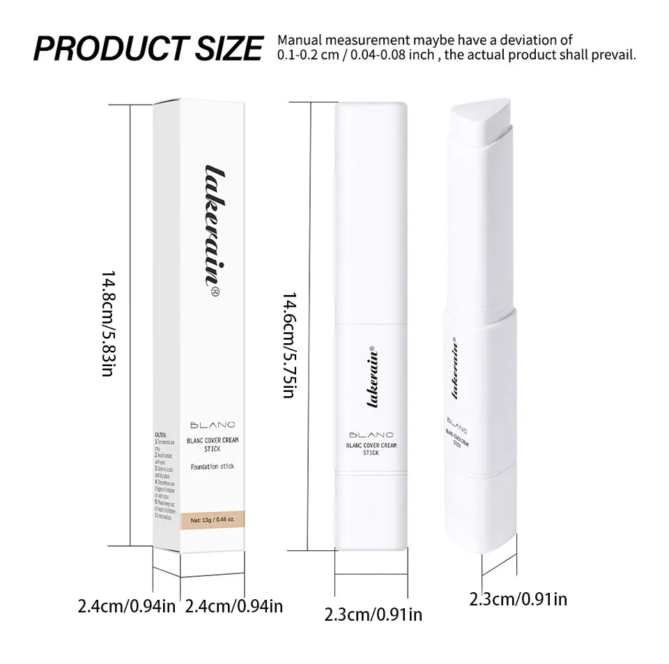 BLANCCOVER CREAM STICK Triangle Color Changing Foundation Stick Lightweight Fit Base Makeup