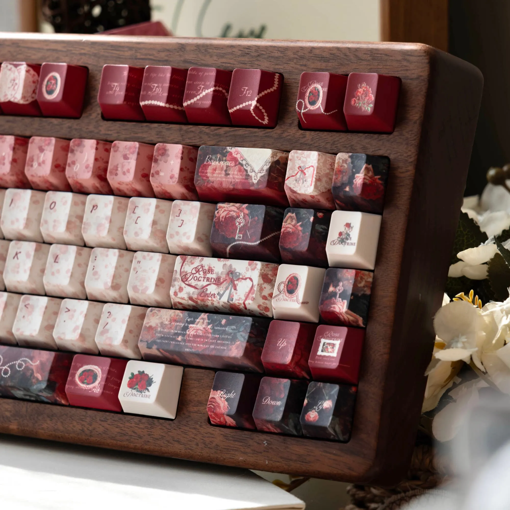 Rose Principle Keyboard Keycaps Original Height PBT Material
