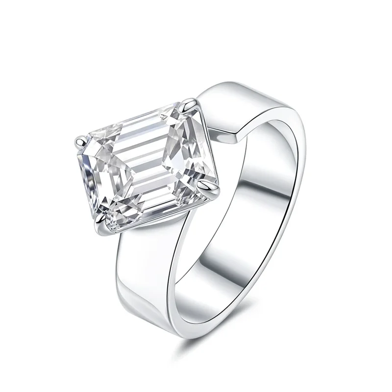 

ZFSILVER, серебро 925, модное роскошное модное кольцо с муассанитом D, прямоугольное кольцо, подвески, женские ювелирные изделия для свадебной вечеринки, подарок R1033