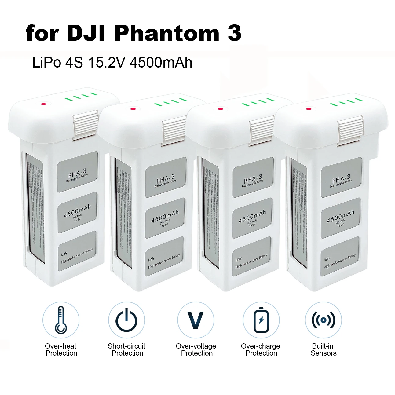 LiPo 4S 15.2V 4500mAh Phantom 3 Battery Intelligent Flight Batteries For DJI Phantom 3 Pro/Advanced/Standard/4K/SE Drone 68.4 Wh