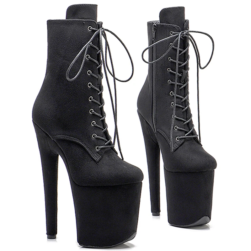 

Leecabe 20CM/8Inch suede upper fashion trend Platform disco party stripper heel Pole Dance boot