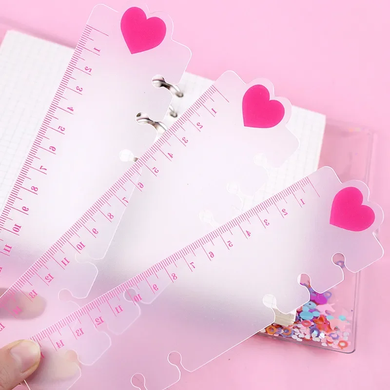 2 Pcs Ruler A5 A6 Love Frosted Planner Agenda Dailybook For 6 Holes Loose Leaf Spiral Notebook Organizer Sketchbook Accessories