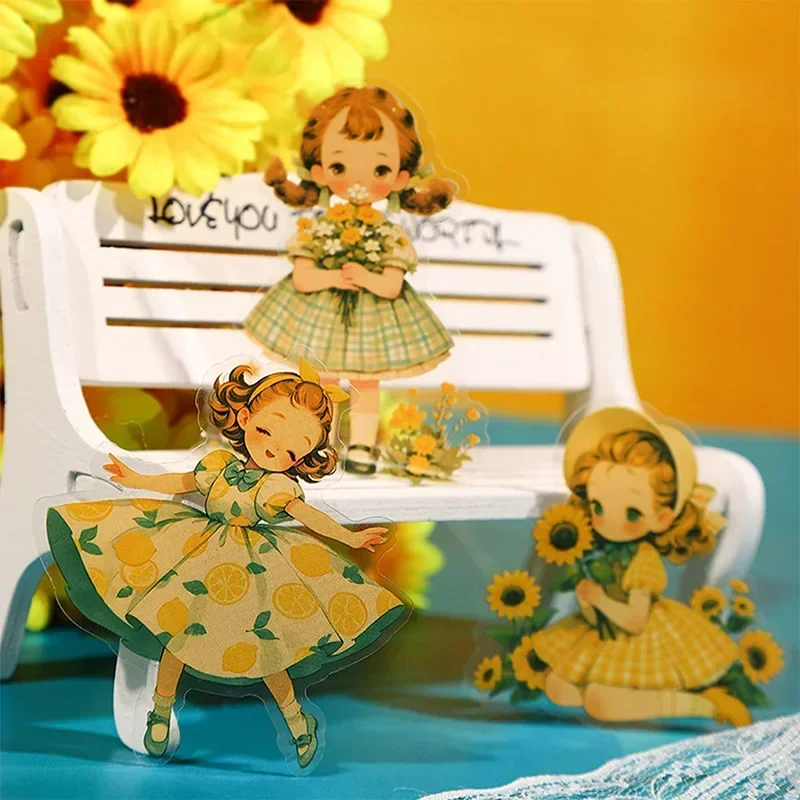 30Sheets Pack Sticker Package Fairy Tale Character Girl Handmade Collage Account Material European Base Scrapbook 163*75mm