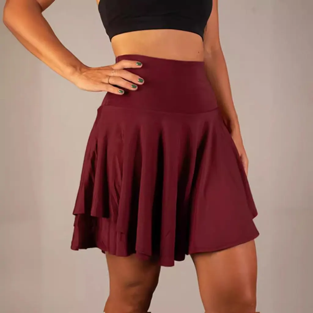 

Spring Summer High Waist All-match Skirt Anti-glare Yoga Skirt Fashionable Running Skirt for Women