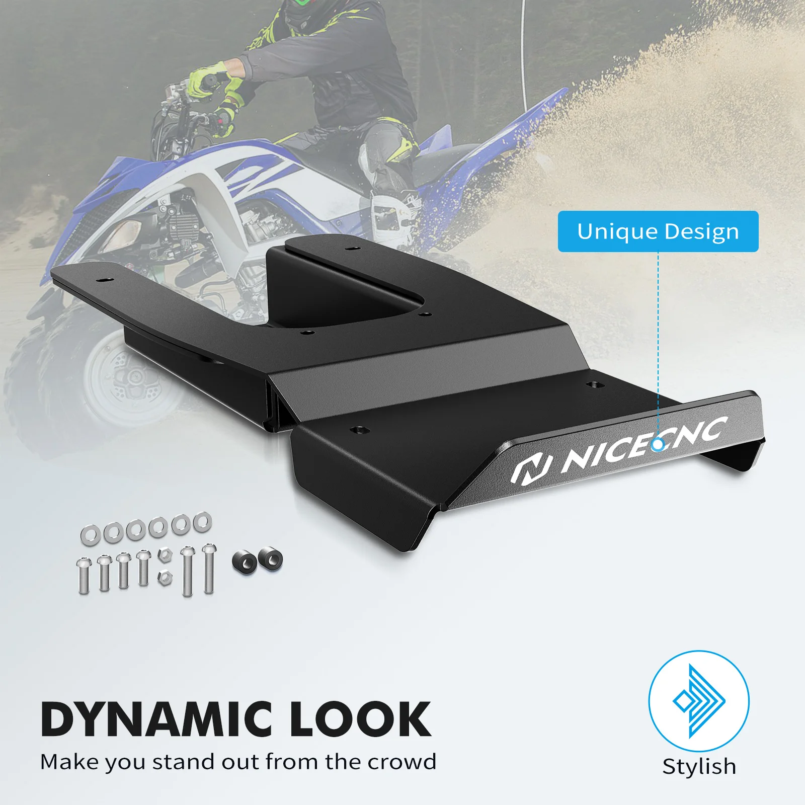 NICECNC ATV Swing Arm Skid Plate For Yamaha Raptor 700 Raptor 700R YFM700 YFM700R 1PE-F219X-00-00 Rustproof Anodized