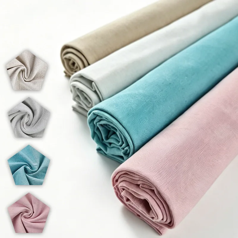 4 pezzi di tela in cotone e lino 50X50 cm, set di tessuti fai-da-te realizzati a mano, speciali per ricamo, cucito e patchwork, tessuto morbido, utilizzabile come tovaglie e lenzuola, lavabile e non si deforma