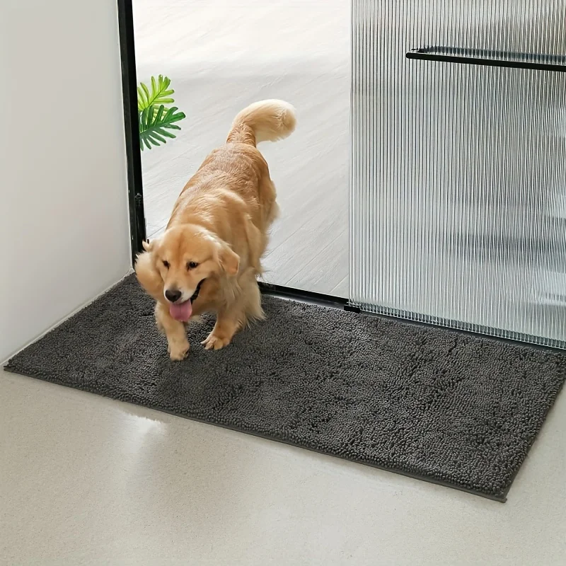 

Heavy-Duty Dog Door Mat for Muddy Paws - Non-Slip Indoor Entry Mat with Quick-Dry Technology, Absorbent Mud Mat for Large, Medium, Small, Extra Small Dogs - Washable Floor Mat for Front Door, Back Door, Pet Business - Dirt-Trapping Design in