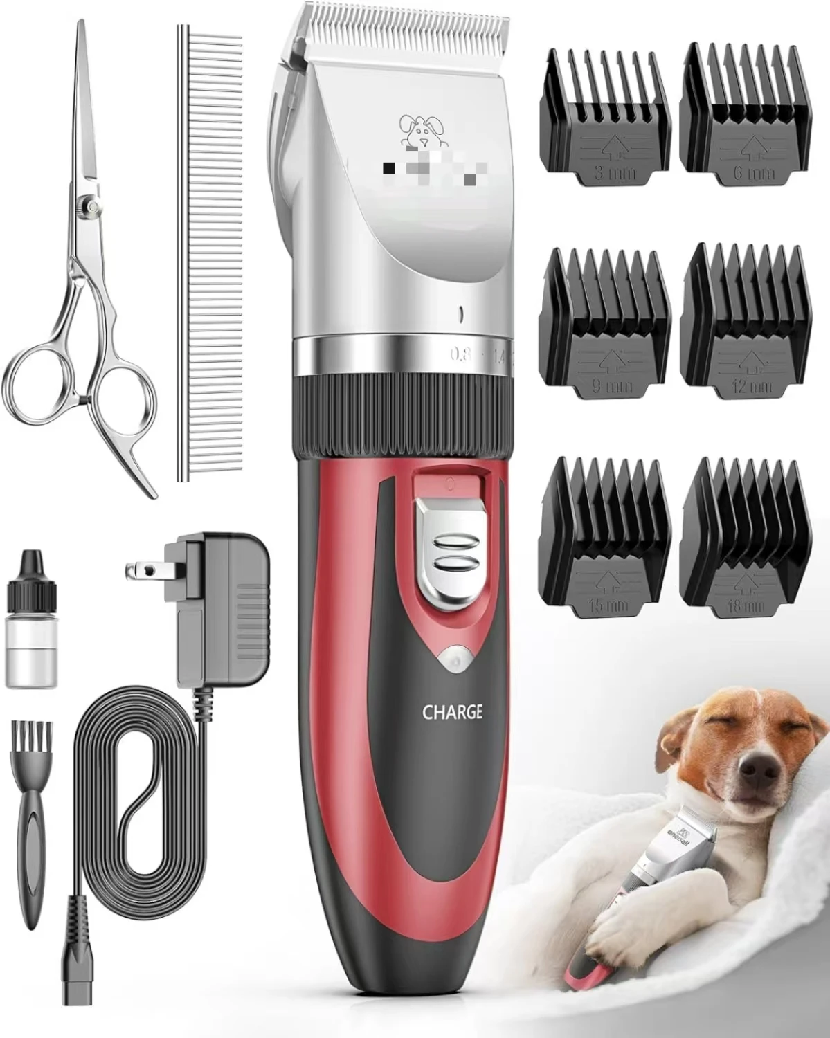2024年ベストセラー犬用バリカン-低騒音充電式コードレス電動静音ヘアトリマーセット-犬猫ペット用