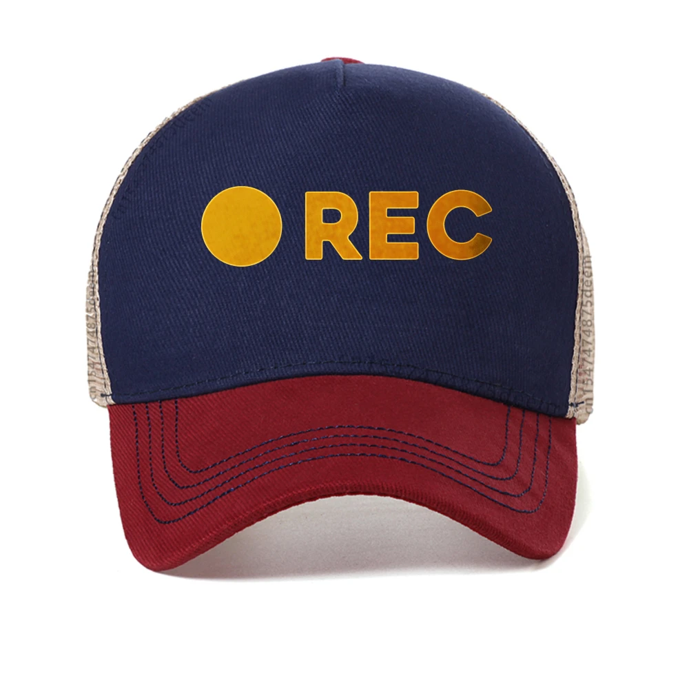 

REC Printed baseball cap Men Women Breathable mesh Snapback Caps outdoor casual mesh trucker hat fashion adjustable sun hats