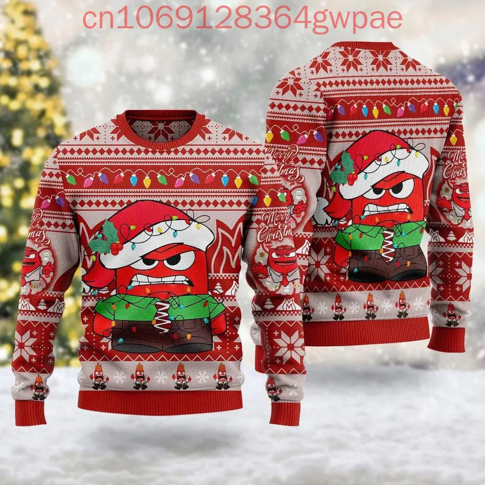 Sweater Disney Joy dalam keluar Natal, atasan Sweater 3d untuk pria dan wanita