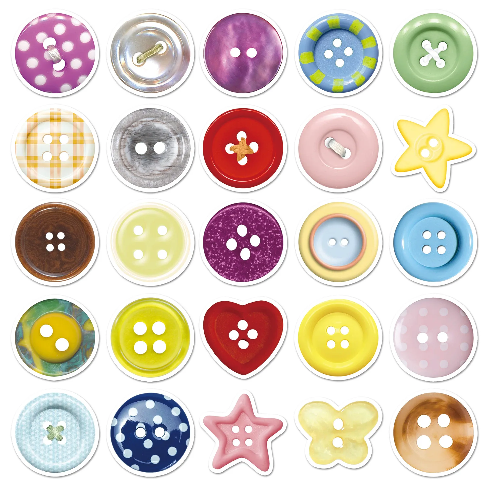 10/50 pezzi bottoni colorati personalità creativa nota a mano creativa decorazione in stile Guka adesivo impermeabile giocattolo per bambini