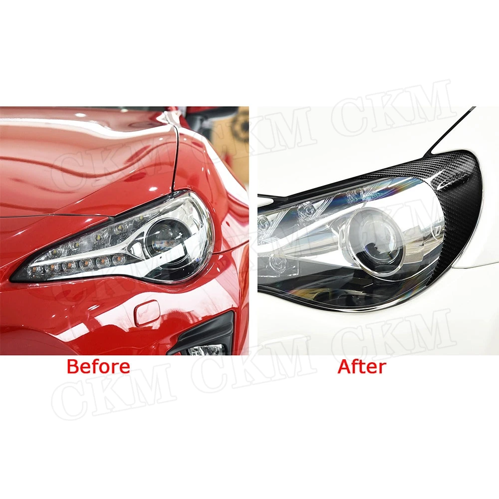 

Накладки на передние фары из карбона CKMUUER для Toyota GT86 FT86 Subaru BRZ 2012-2016, декоративные наклейки на фары, автомобильные аксессуары