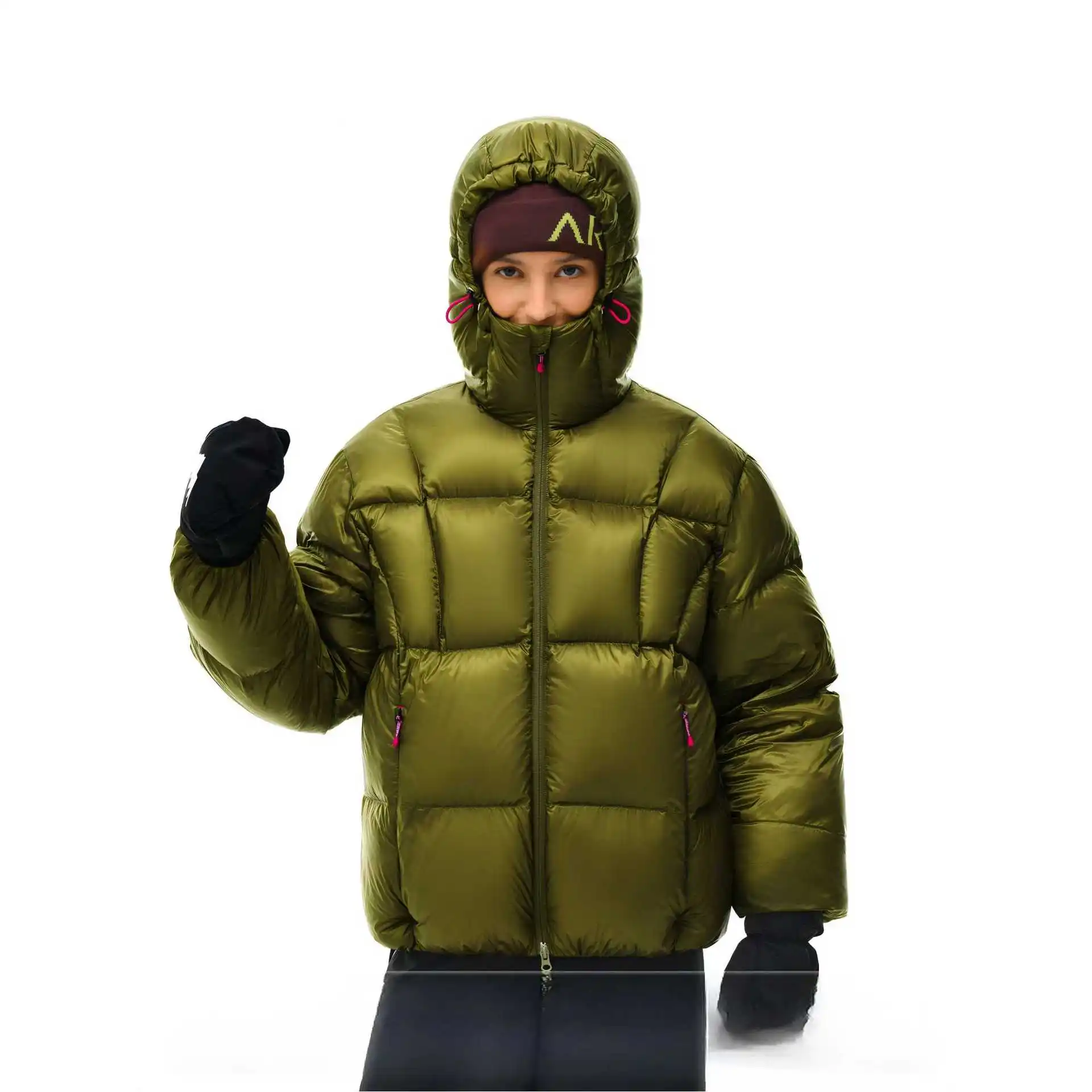 Winter Warm Outdoor Women's Jacket Hooded Cotton Padded Coat Unisex Zipper Long Sleeve Short Bread Jacket