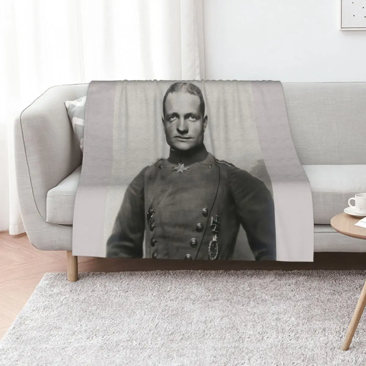 Richthofen with Pour le Merite... WWIPortrait Throw Blanket halloween Soft Decorative Throw Single Summer Sofas Blankets