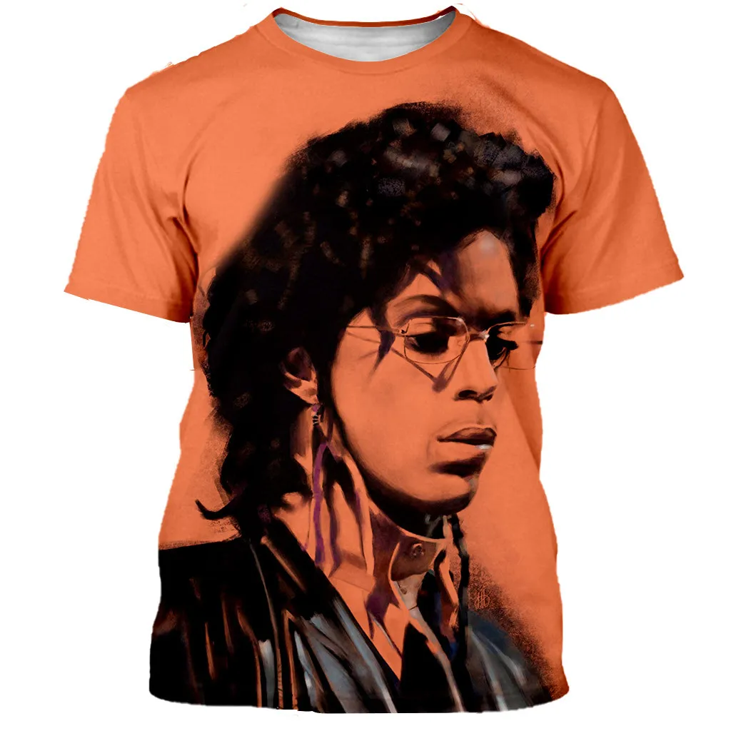 Singer Prince Rogers Nelson Tshirts 3D Print Summer Tees Streetwear Crew Neck Short Sleeve Oversized Men Women kids Tops Clothes