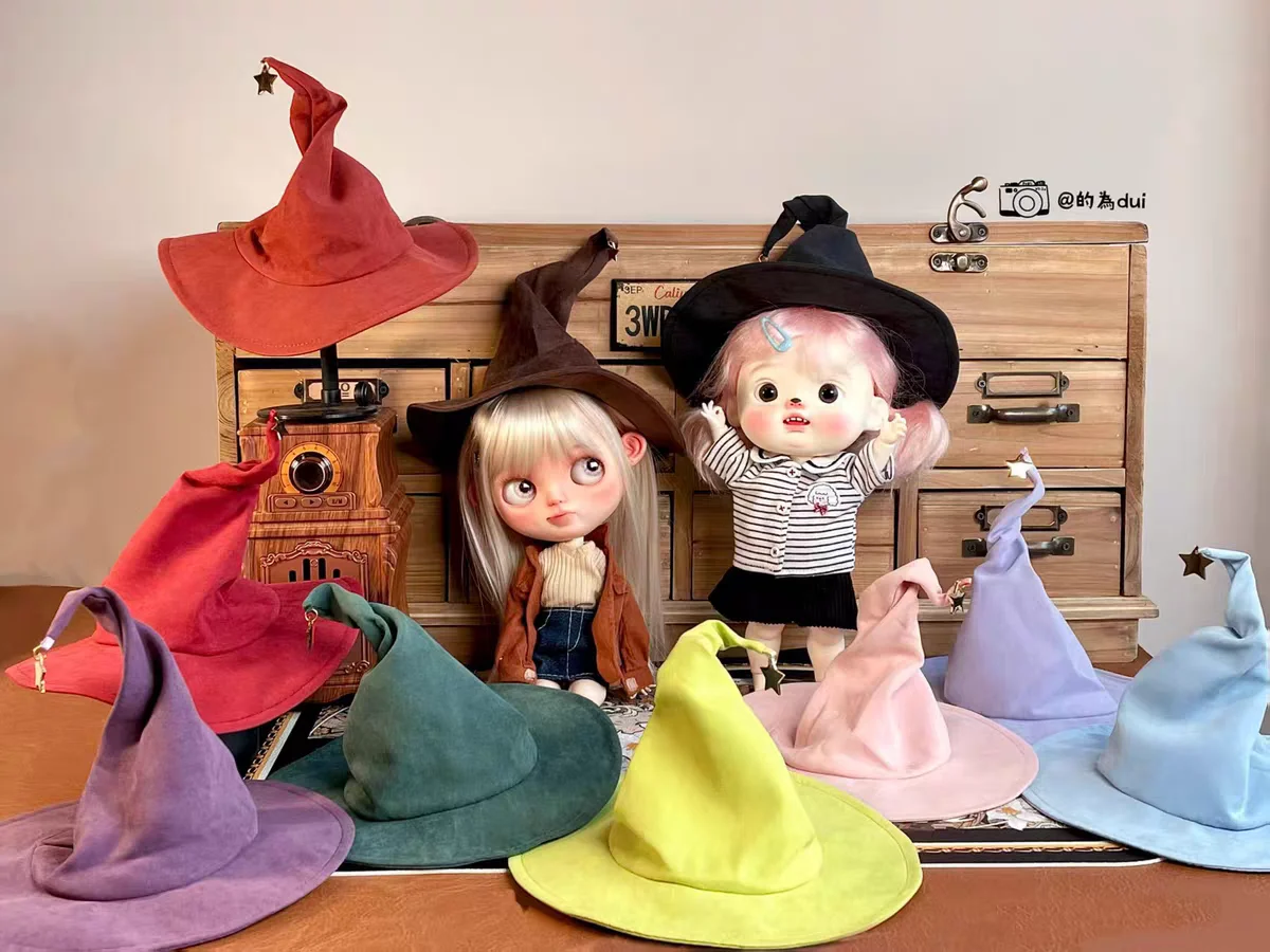 Gorro mágico/sombrero de mago para muñeca Blythe, adecuado para muñeca de cabeza grande Blythe 1/6 BJD, accesorios para muñecas de juguete de varios tamaños