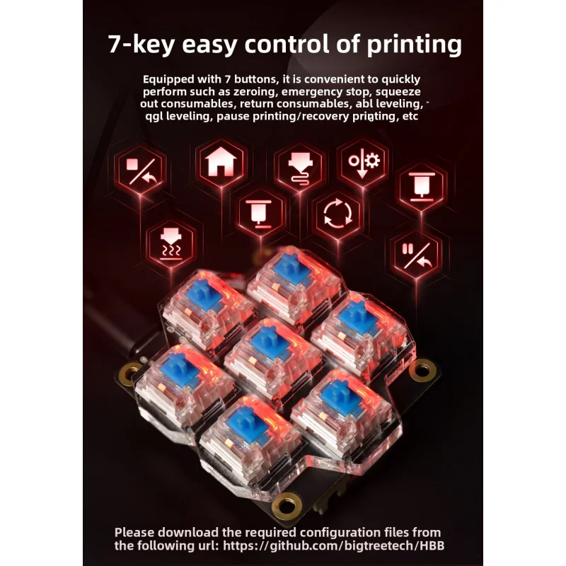 

Аксессуар для 3D-принтера HBB Key Board для Klipper Quick Control DIY VORON2.4