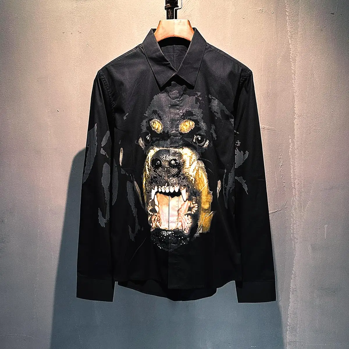 

Новая осенне-зимняя мужская рубашка Haome с длинным рукавом, желтая, с принтом собаки, повседневная, молодежная, трендовая, дышащая