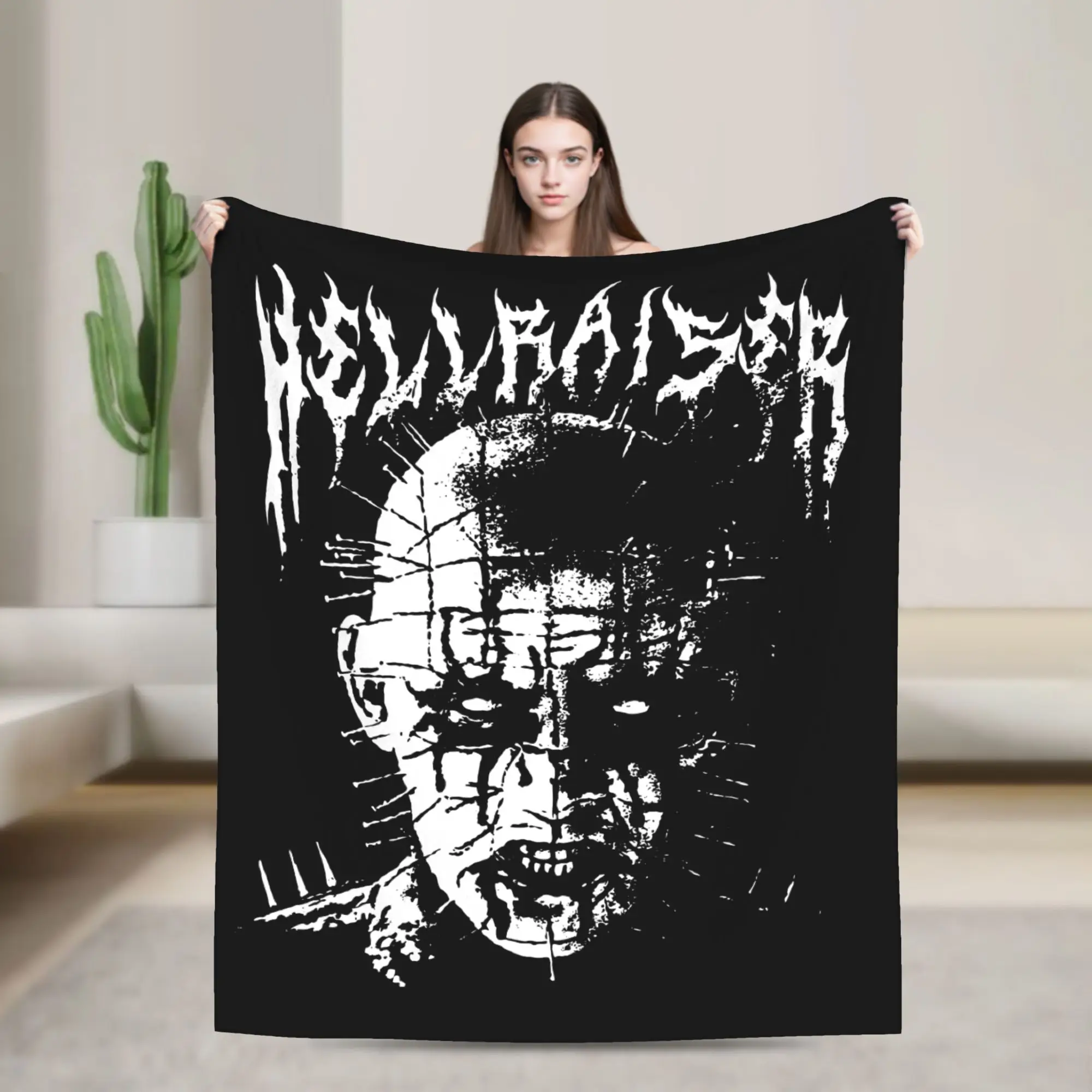 

Hellraiser Blanket Velvet Spring/Autumn Horror Multi-function Lightweight Thin Throw Blankets for Sofa Couch Rug Piece