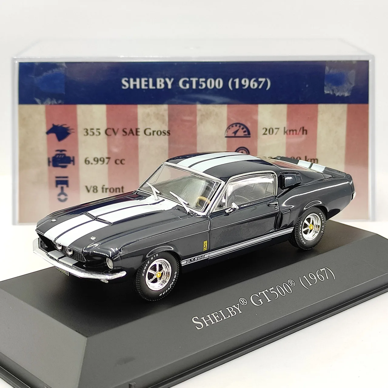 Литая под давлением модель автомобиля из сплава IXO в масштабе 1:43 SHELBY GT500 1967 Mustang Литая под давлением модель автомобиля из сплава IXO в масштабе 1:43 SHELBY GT500 1967 Mustang