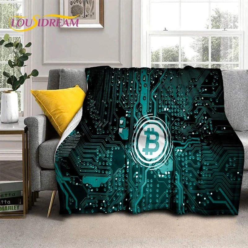 Bitcoin Virtual Currency NFT Soft Flannel Blanket for Beds Bedroom Sofa Picnic,Throw Blanket for Cover Outdoor Leisure Nap Gift