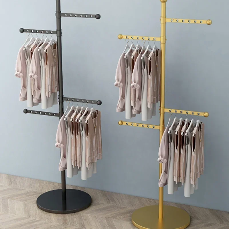 Bathroom Girls Aesthetic Clothes Rack Boutique Pole Jacket Gold Minimalist Coat Hanger Stand  Furniture