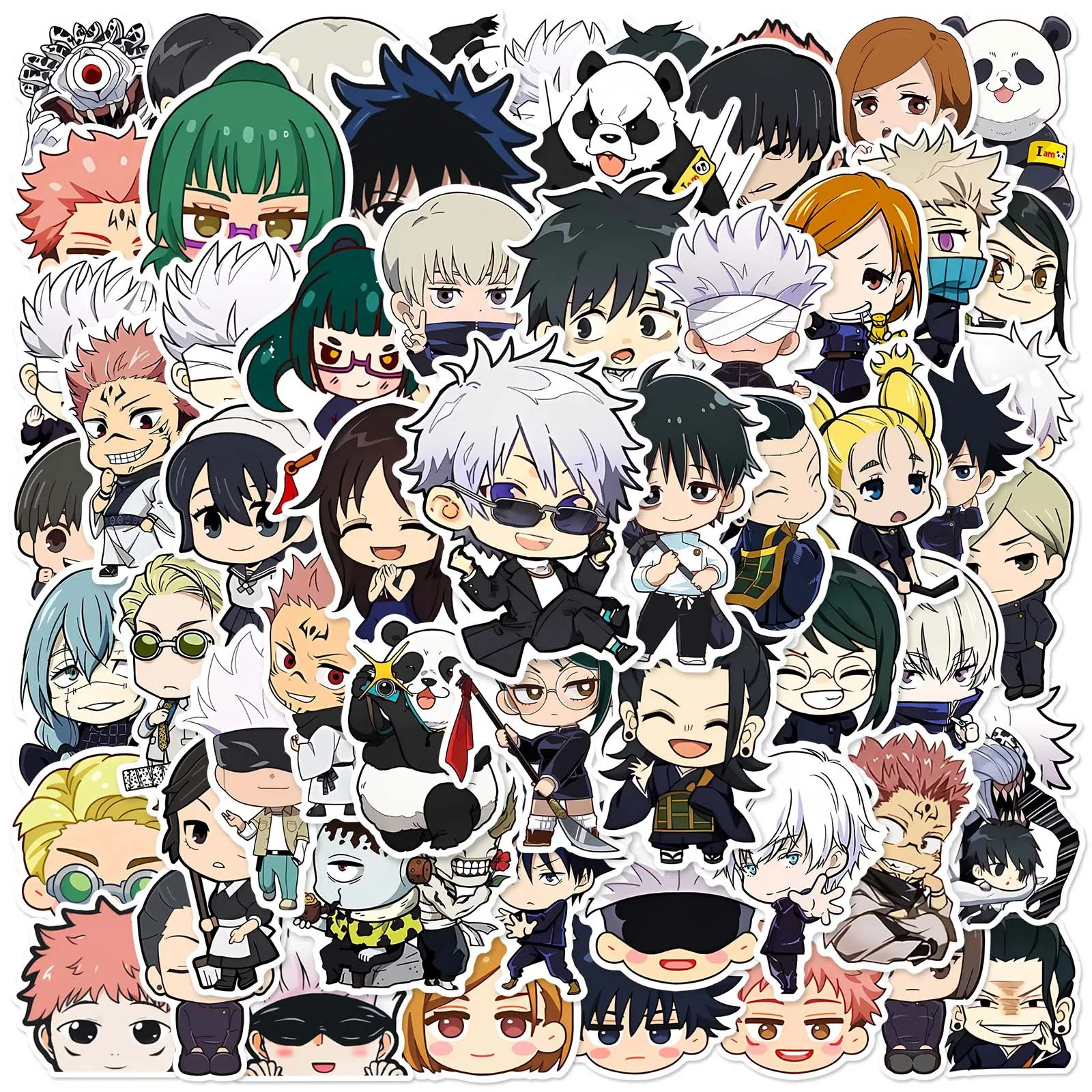 50pcs Cartoon Cute Style Jujutsu Kaisen Series Graffiti Stickers Suitable for Helmets Desktop Wall Decoration DIY Sticker Pack