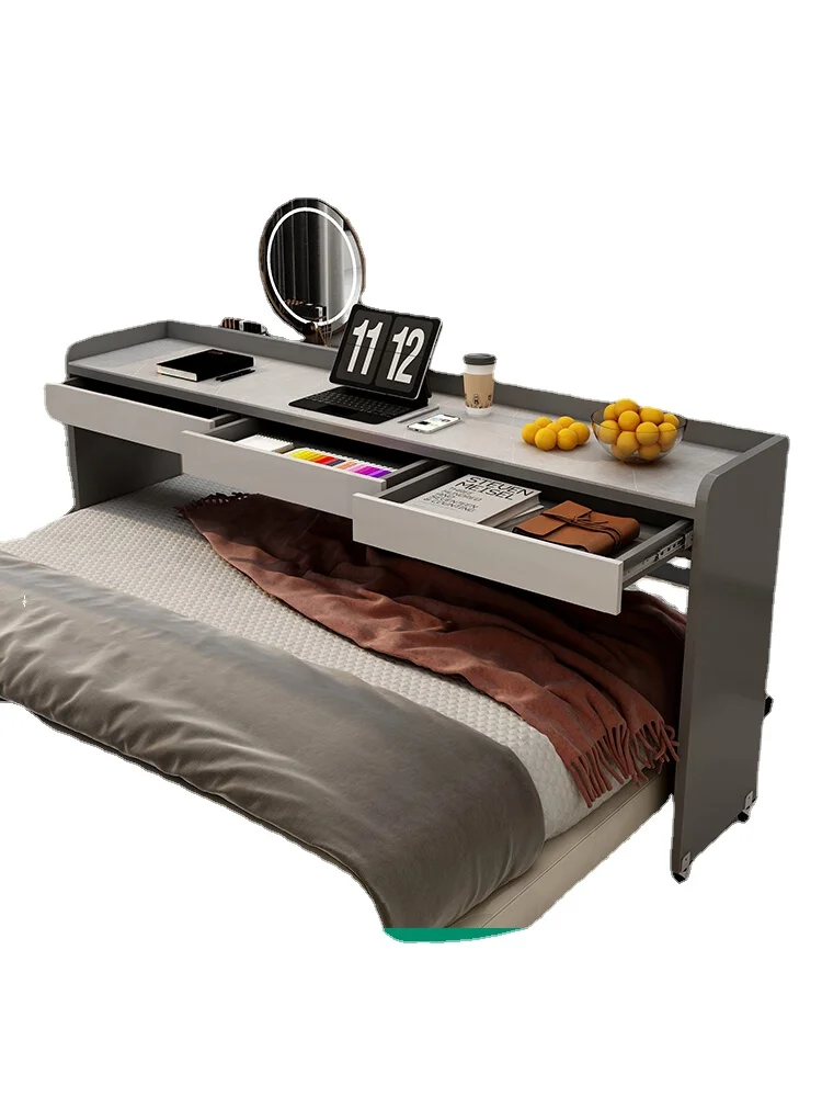 ZC Bedroom Lazy Bed Table Removable Bed Desk Stone Plate Computer Desk