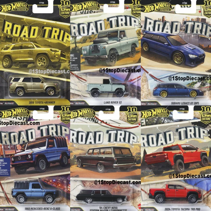 New Hot Wheels Premium Car Culture Road Trip Toyota 4Runner Benz Chevy Subaru Land Rover Car Collection Model 1:64 Diecast Alloy