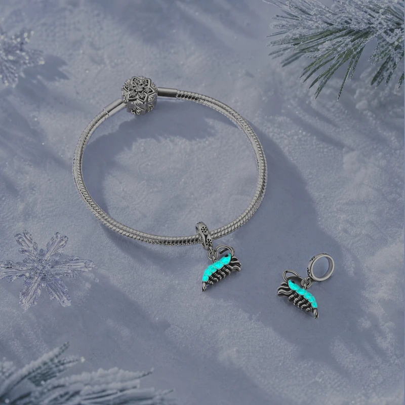 925 Sterling Silver Winter Series Penguins Snowman Night Light Antarctic Shrimp Charms Fit Original Bracelet Women Jewelry Gift