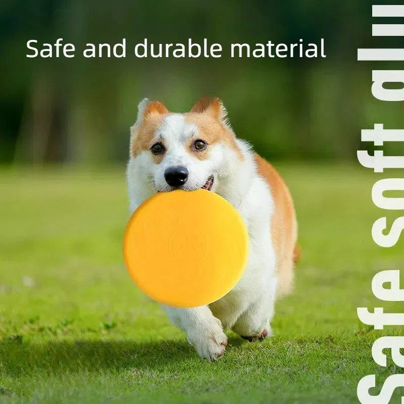 18cm Pet Silicone Flying Saucer Funny Dog Toy Dog Game Flying Discs Resistant Chew Puppy Training Interactive Frisbee Pet Suppli