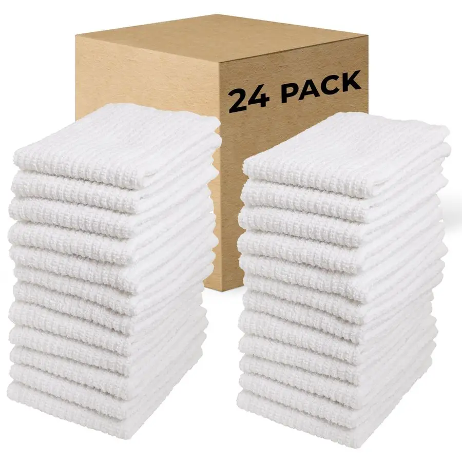

Bar Mop Cleaning Kitchen Dish Cloth Towels 12 x 12, 100 Cotton, Machine Washable, Everyday Kitchen Basic Utility Bar Mop Dishclo