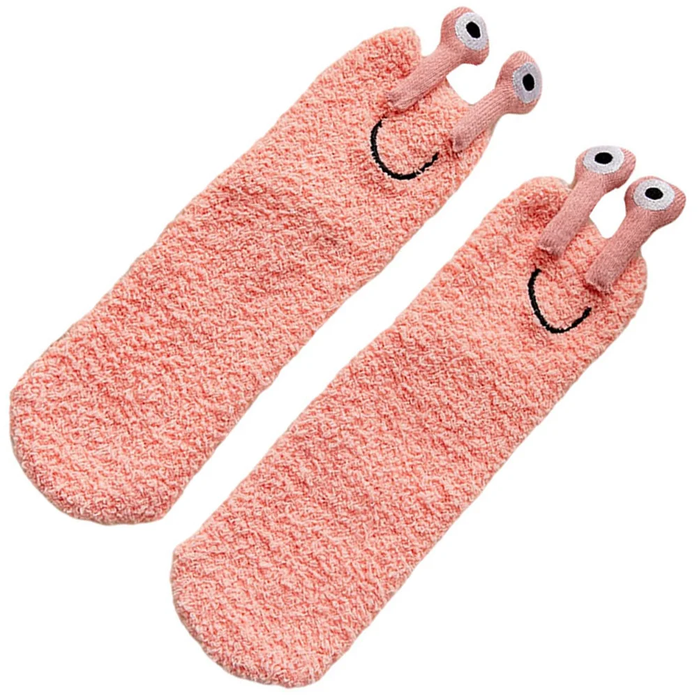 Fluffy Christmas Socks Coral Fleece Women Sleeping Parent-child Puffy Slippers Warm