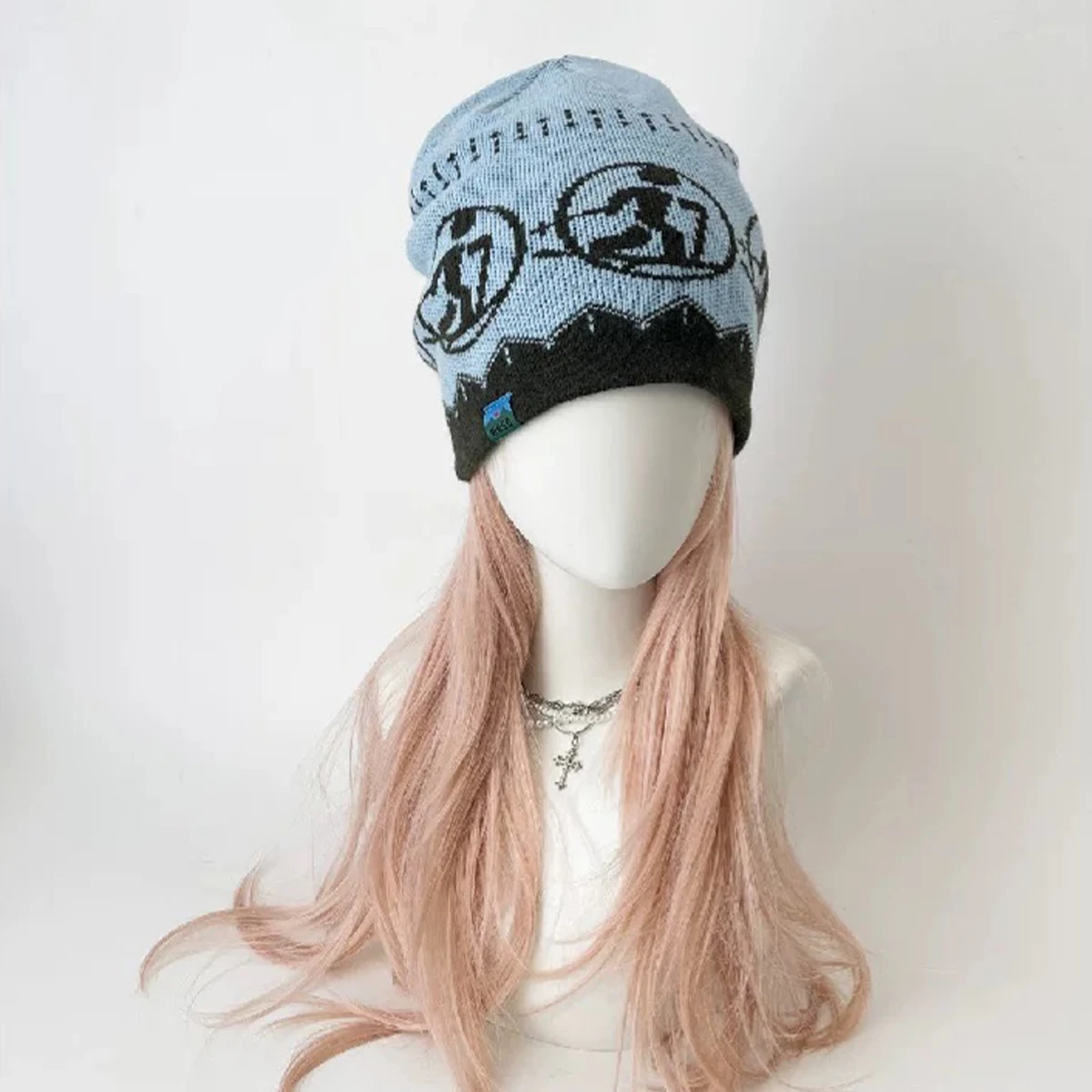 الأمريكية الرجعية الجاكار سكيتبوارد دوامة قبعات منسوجة جديد الرجال النساء الدافئة الهيب هوب موضة عادية تنوعا الشارع ins Beanies #3