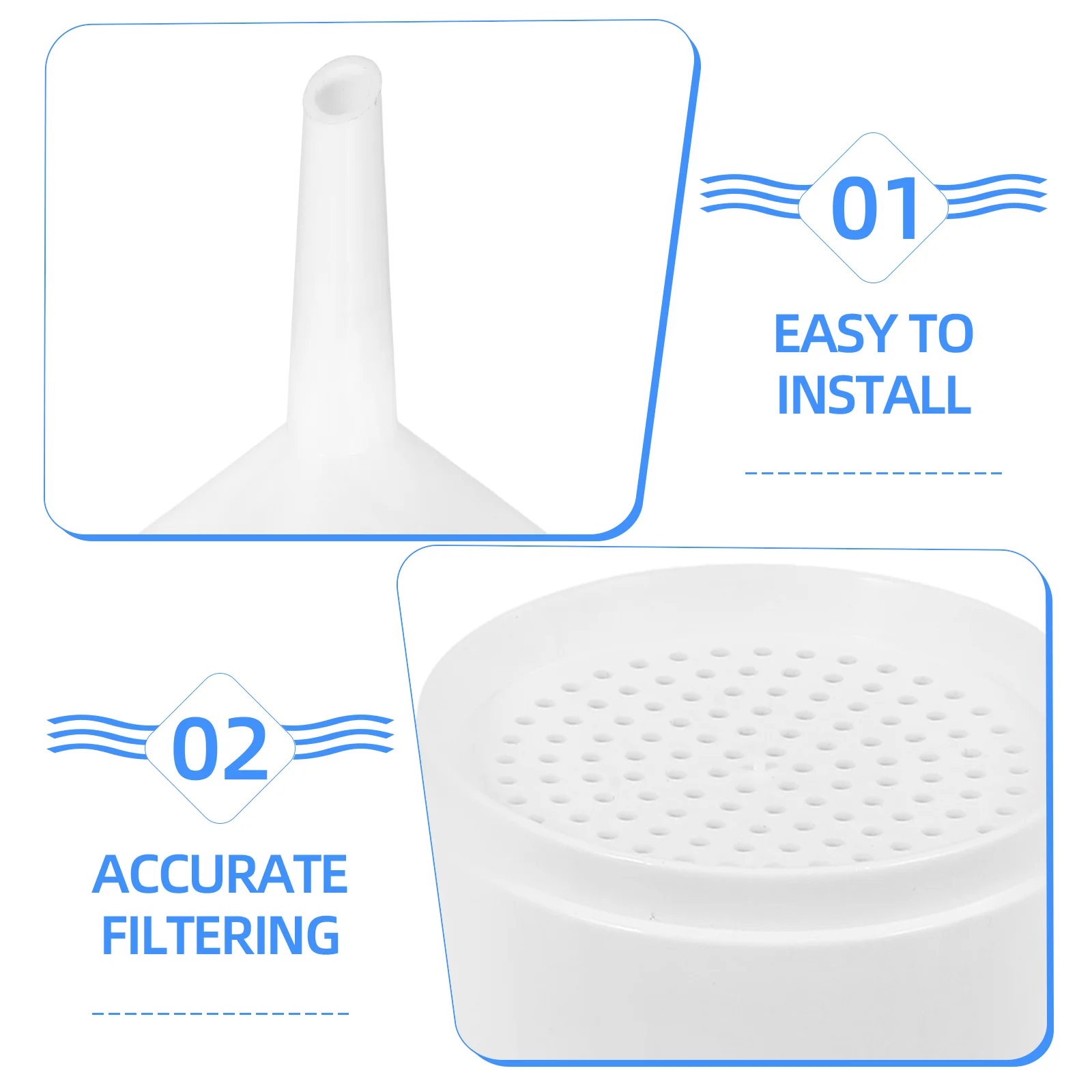 قمع ورق فلتر بلاستيكي، قمع المطبخ، قارورة رمل، زجاجة مياه للطبخ، ترشيح بوخنر لـ #6