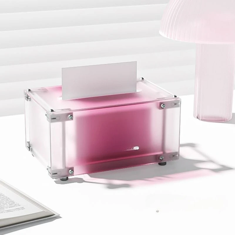 Acrylic optical axis creative tissue box, industrial style living room household light luxury high-end napkin box