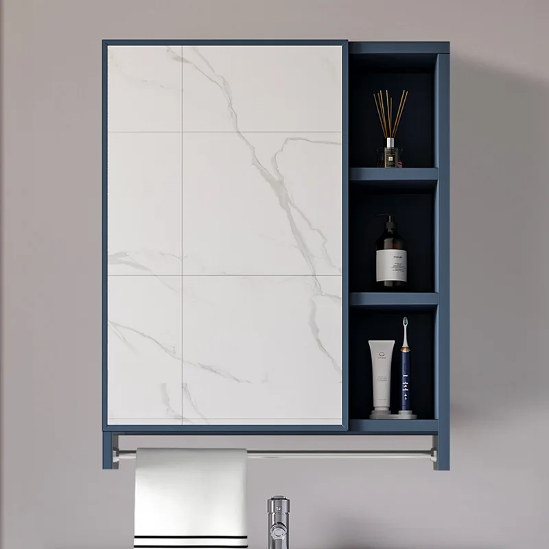 Space aluminum bathroom mirror, washroom storage, wall-mounted bathroom mirror cabinet, wall-mounted modern minimalist