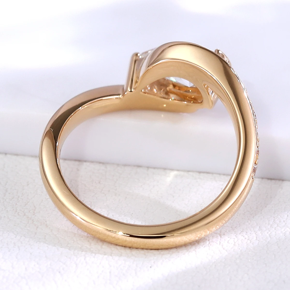 Provence Twisted ring 9K 10K 14K Gold 2ct IGI Lab Diamonds Gradient Engagement wedding Ring Fine jewelry Women Christmas Gifts view 5