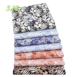 Chainho,Printed Plain Weave Cotton Poplin Fabric,DIY Sewing Quilting Material,Patchwork Cloth,7 Designs,3 Specification,PCC156