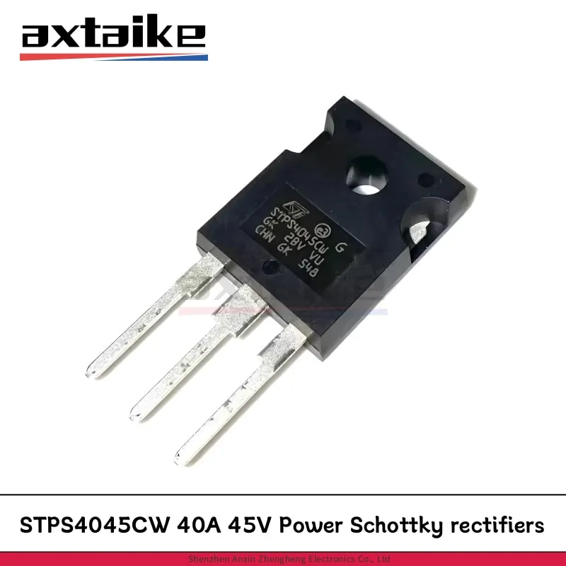 

5PCS STPS4045CW TO-247 40A 45V Power Schottky Rectifiers STPS4045C STPS4045 2*20A DIP Transistors