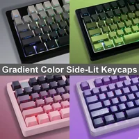 Nuevas teclas PBT de 10 colores degradados, 134 teclas, perfil OEM, juego de teclas de doble disparo para teclado mecánico Mx Cherry Switch, Kit DIY