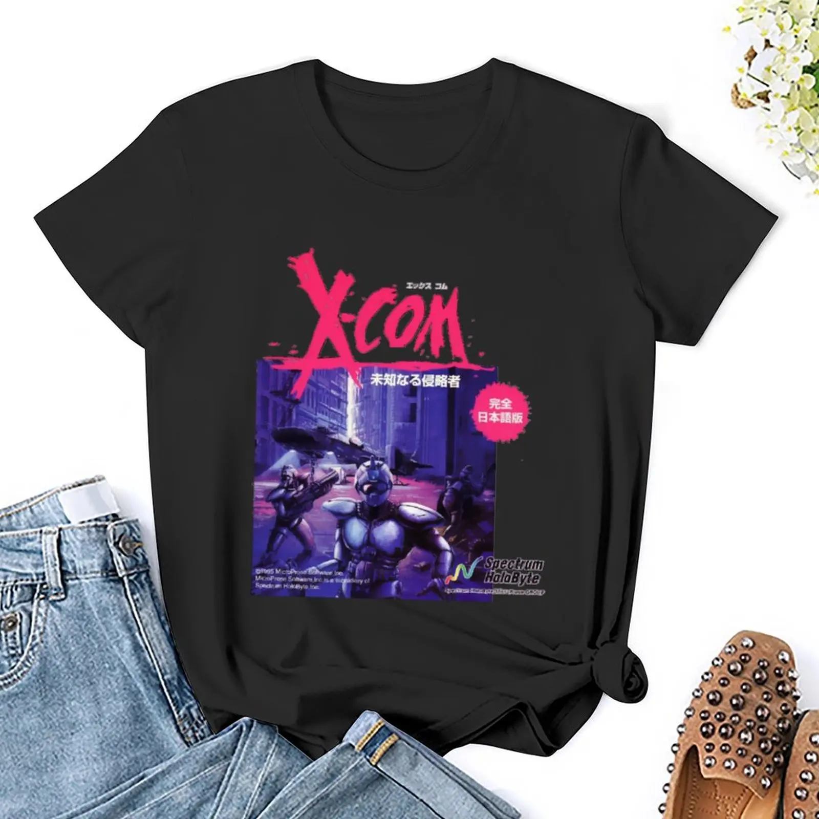 XCOM UFO Defense Japanese Ver T-Shirt plus size tops animal print lady clothes sports fans Summer Women's clothing