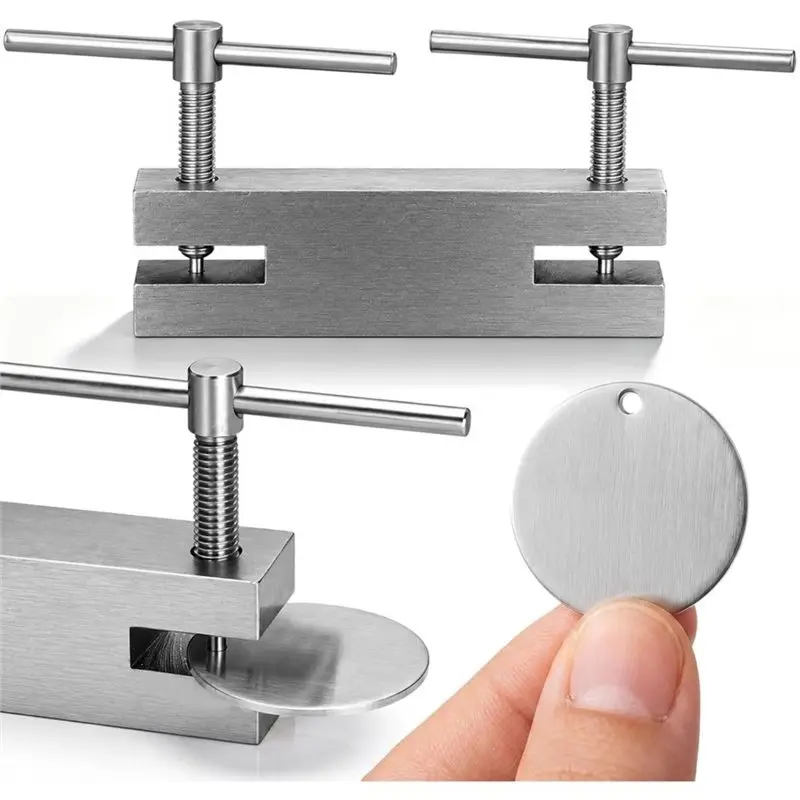 SHGO-Leather Crafts For Jewelry Making Hole Punch Tool Vintage Two Hole Maker 1.5Mm& 2Mm Soft Metal Metal Punch