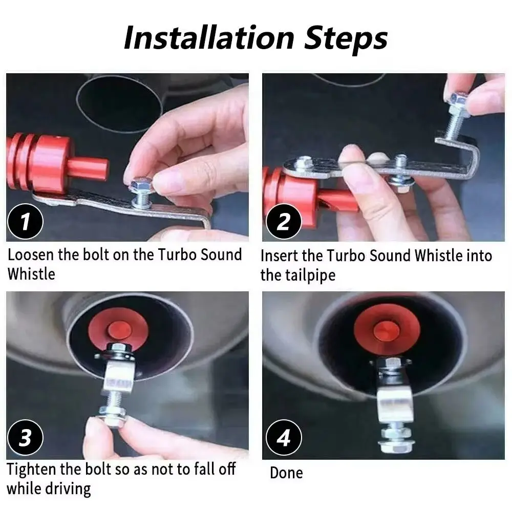 Universal Car Sound Simulator Exhaust Expander Aluminum Exhaust Pipe Sound Generator Sound Changer Turbine Tailpipe Whistle