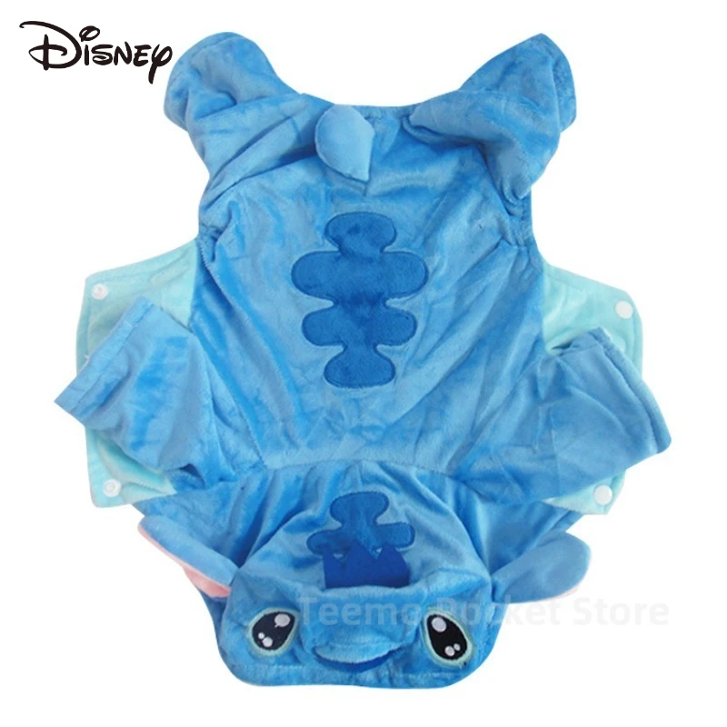 Lilo และ Stitch Disney เสื้อผ้าสัตว์เลี้ยง Kawaii การ์ตูนอะนิเมะพิมพ์อุปกรณ์เสริมเสื้อผ้าสุนัขขนาดเล็กตุ๊กตาฤดูใบไม้ร่วง/ฤดูหนาวผ้าห่มอุ่น