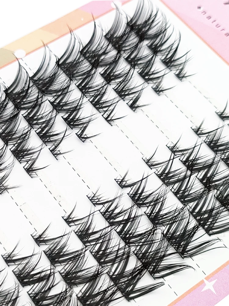 Mischen Sie 3d flauschige einzelne Cluster Wimpern verlängerung segmentierte natürliche Nerz Fuchs Augen effekt Make-up Wimpern einzelne falsche Wimpern – Detail 4