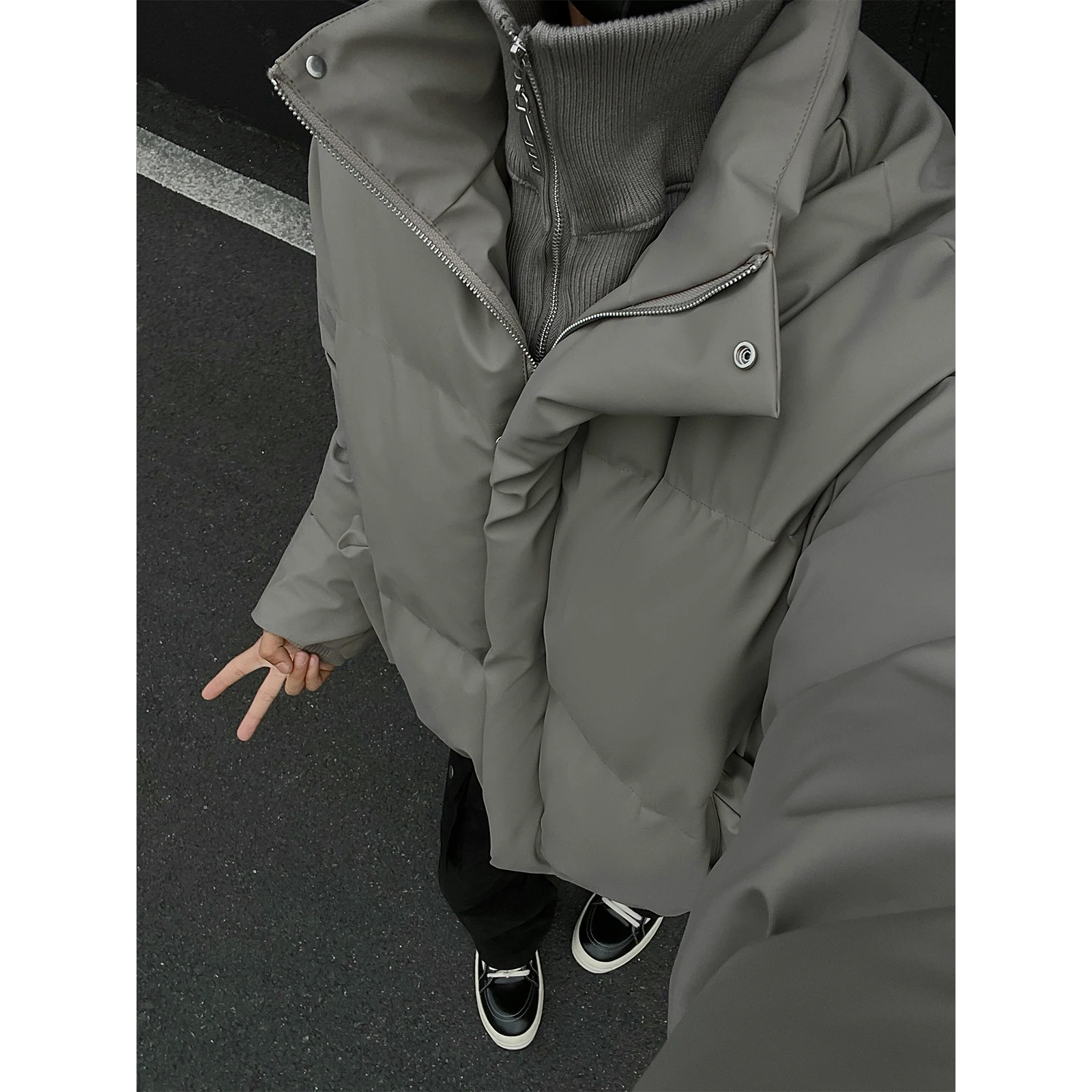 

Men's Short PU Leather Cotton Jacket Thickened Winter Coat Cleanfit Style Casual Warm Fashionable Youthful Polyester Fiber