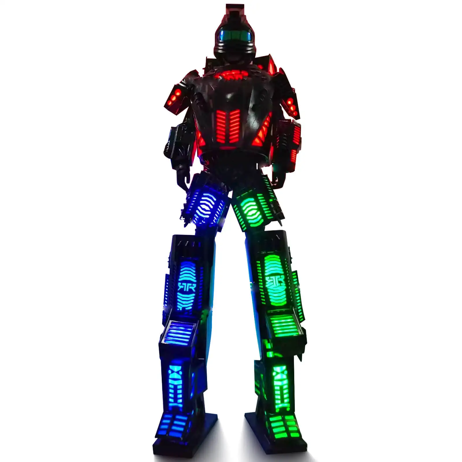 Halloween LED Glowing Stilt Costume - Robot Armor Mech Suit for Performances, Festival Parades, and Party Atmosphere