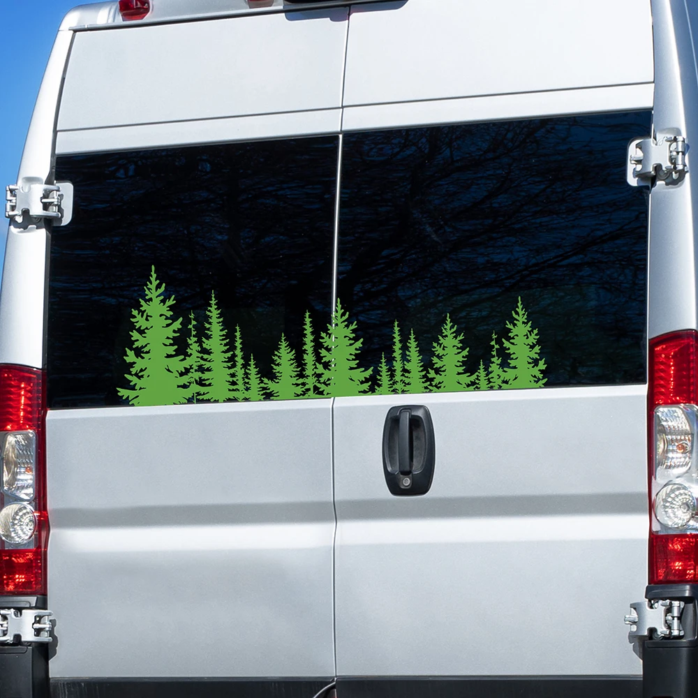 ملصق سيارة فينيل على شكل شجرة ، تخييم RV ، في الهواء الطلق ، أشجار ، غابة ، نافذة ، ملصق مصد للصدمات ، ضبط قطع غيار السيارات ، إكسسوارات